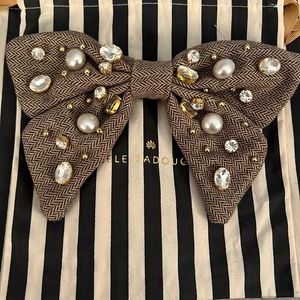 COPY - Lele Sadoughi Chevron Pearl and Crystal Jumbo Bow Barrette